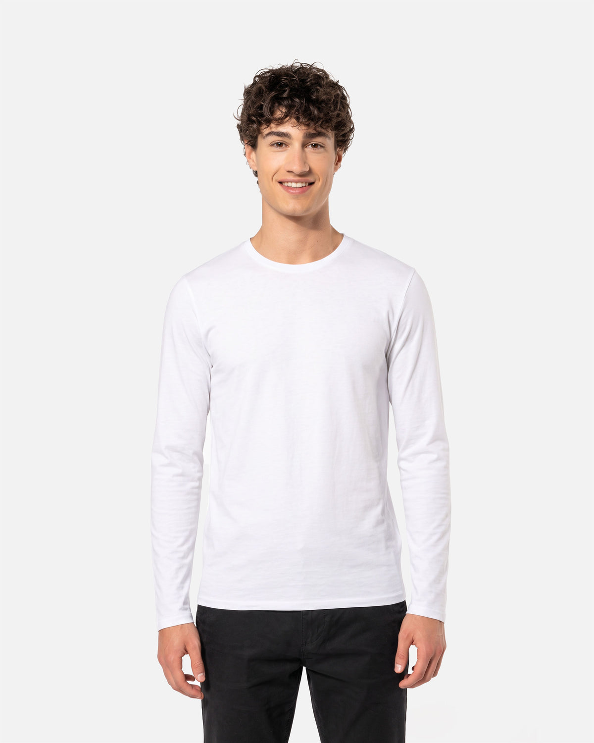 Herren Supima Langarmshirt White von VIVID