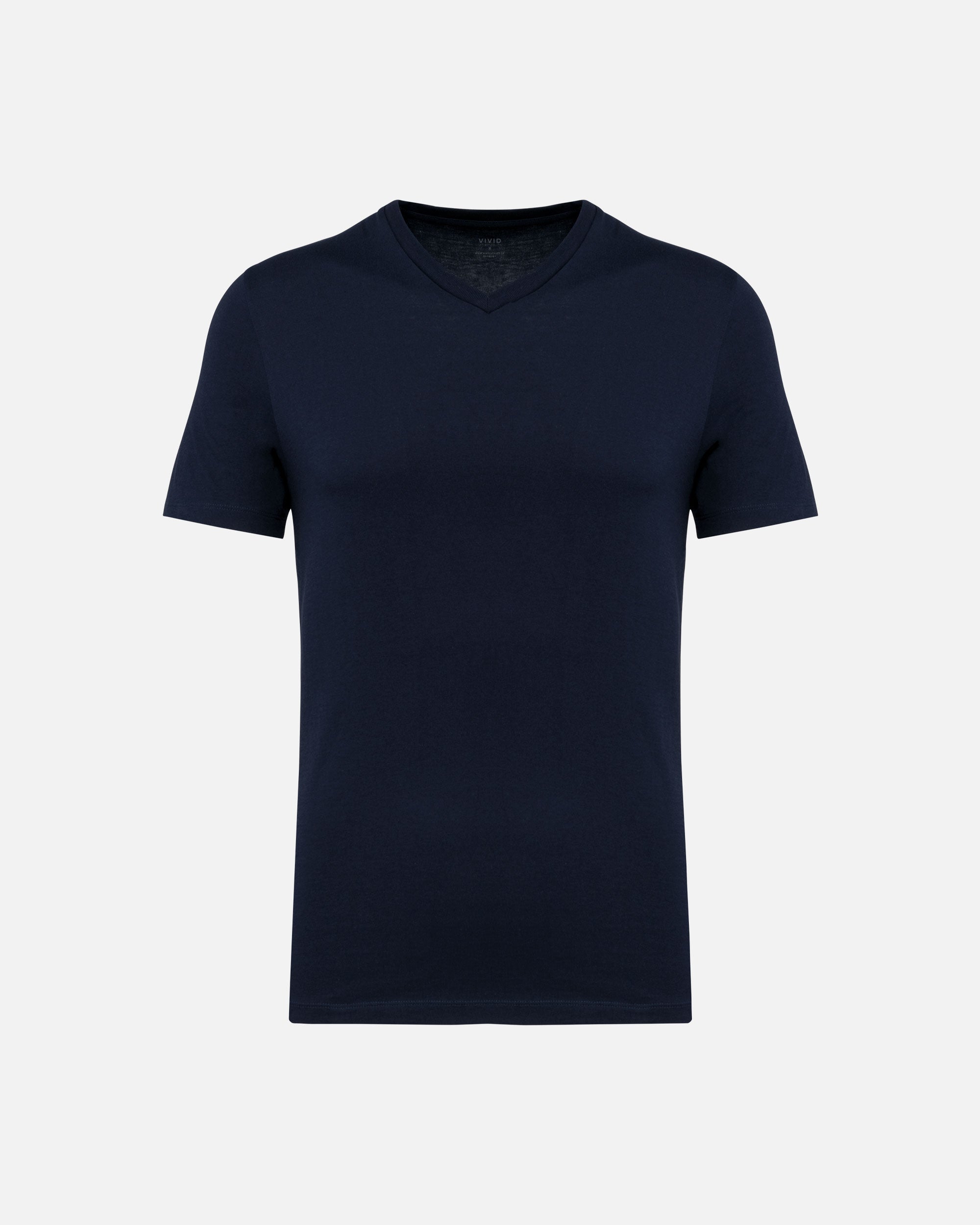 Herren Supima T-Shirt mit V-Ausschnitt Navy Blue von VIVID