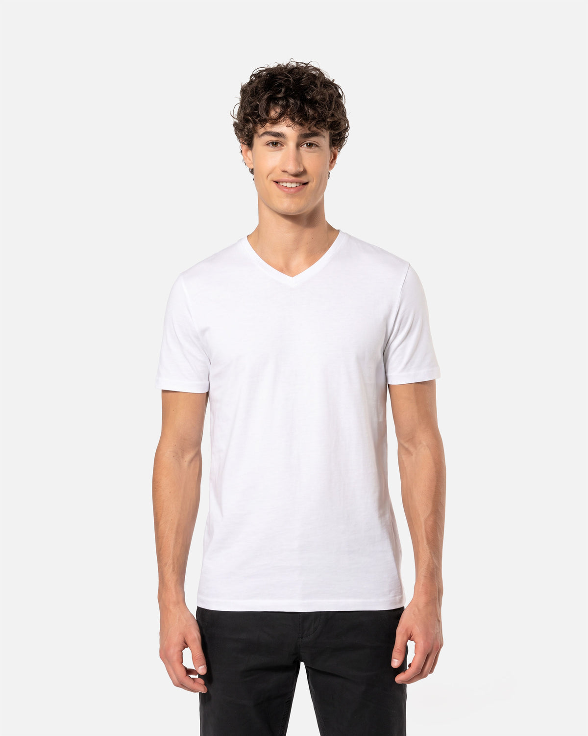 Herren Supima T-Shirt mit V-Ausschnitt White von VIVID