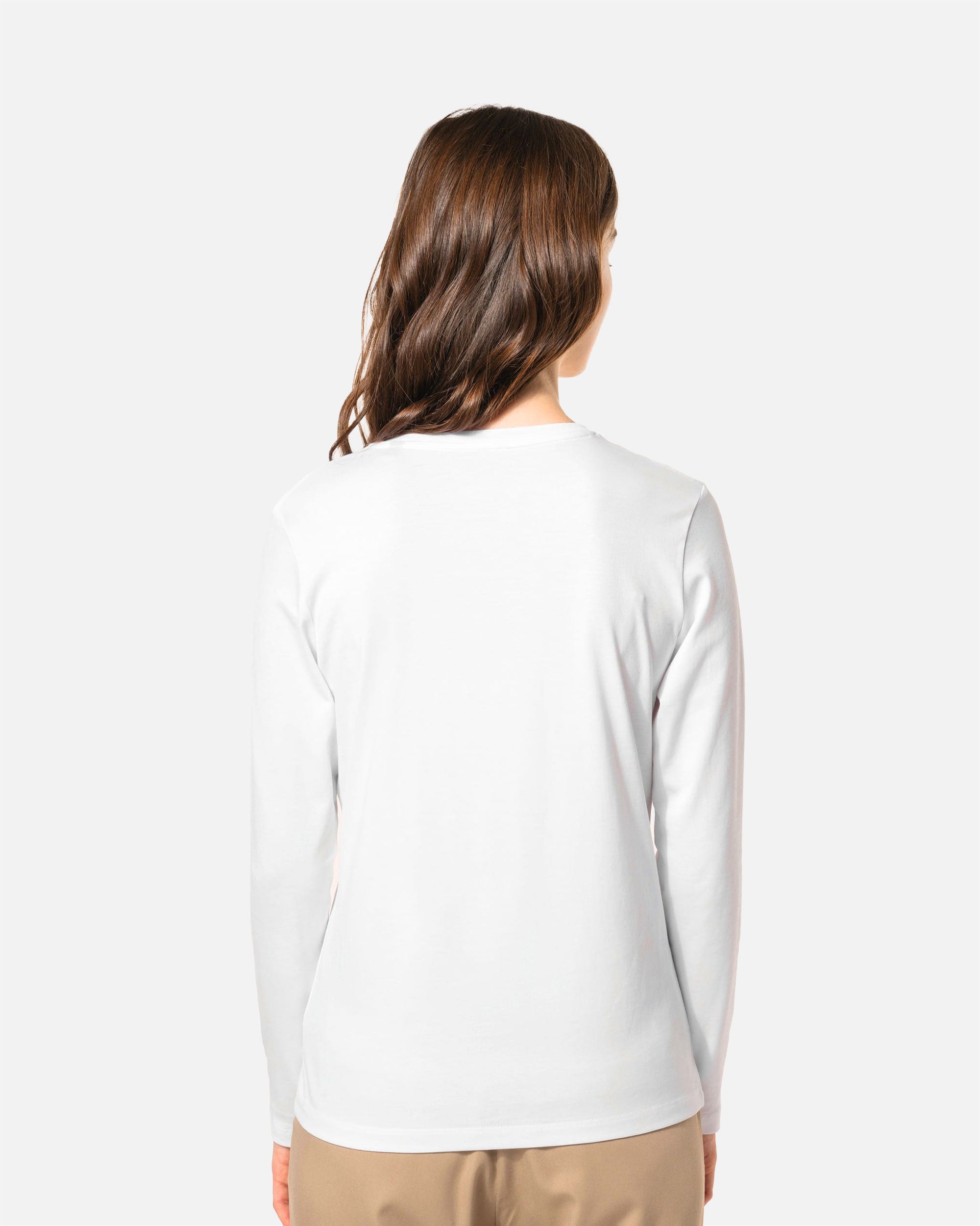 Damen Supima Langarmshirt mit V-Ausschnitt von VIVID