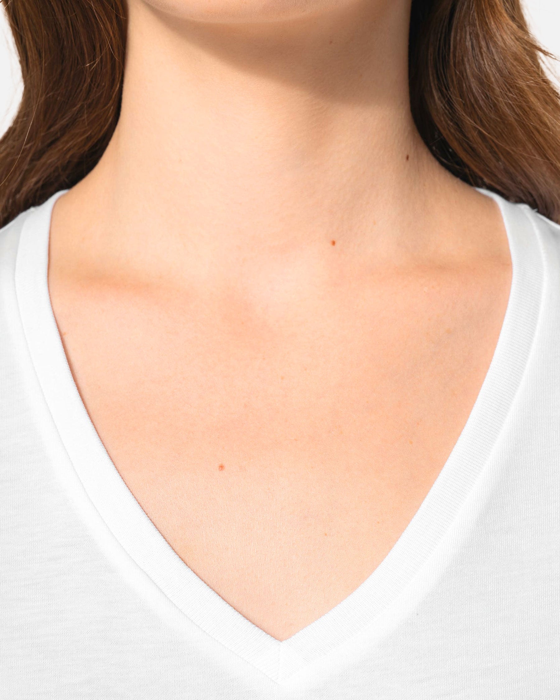 Damen Supima Langarmshirt mit V-Ausschnitt von VIVID