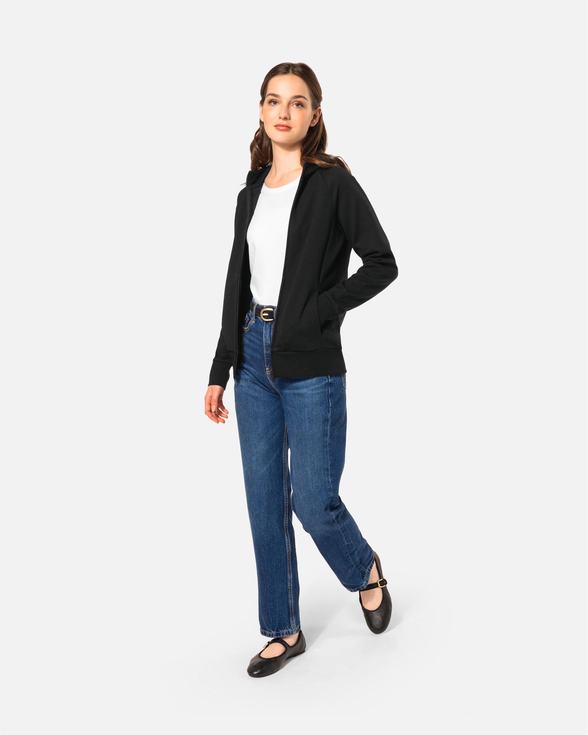 Damen Sweatshirt Jacke mit Kapuze