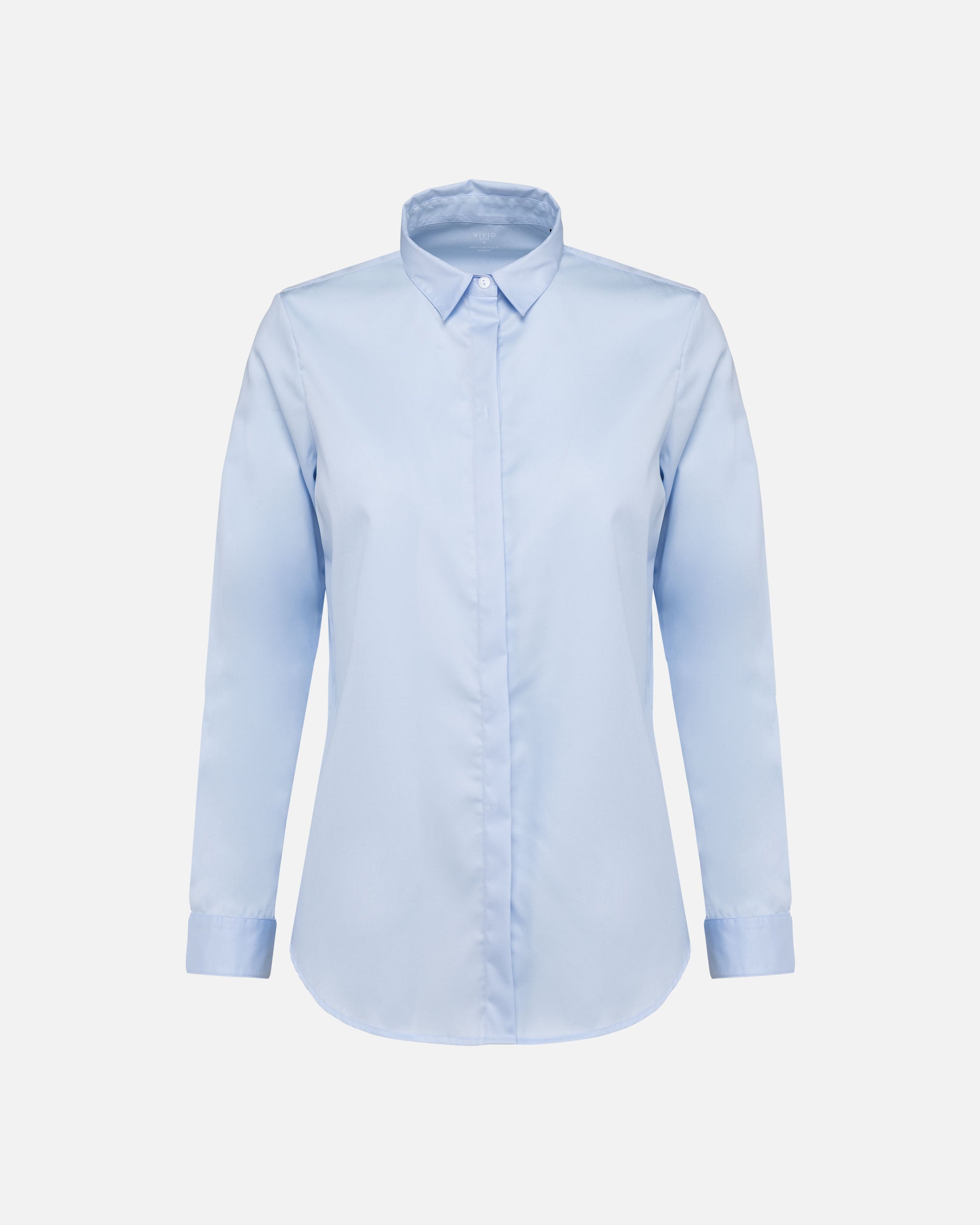 Damen Twill Langarmhemd Light Blue von VIVID