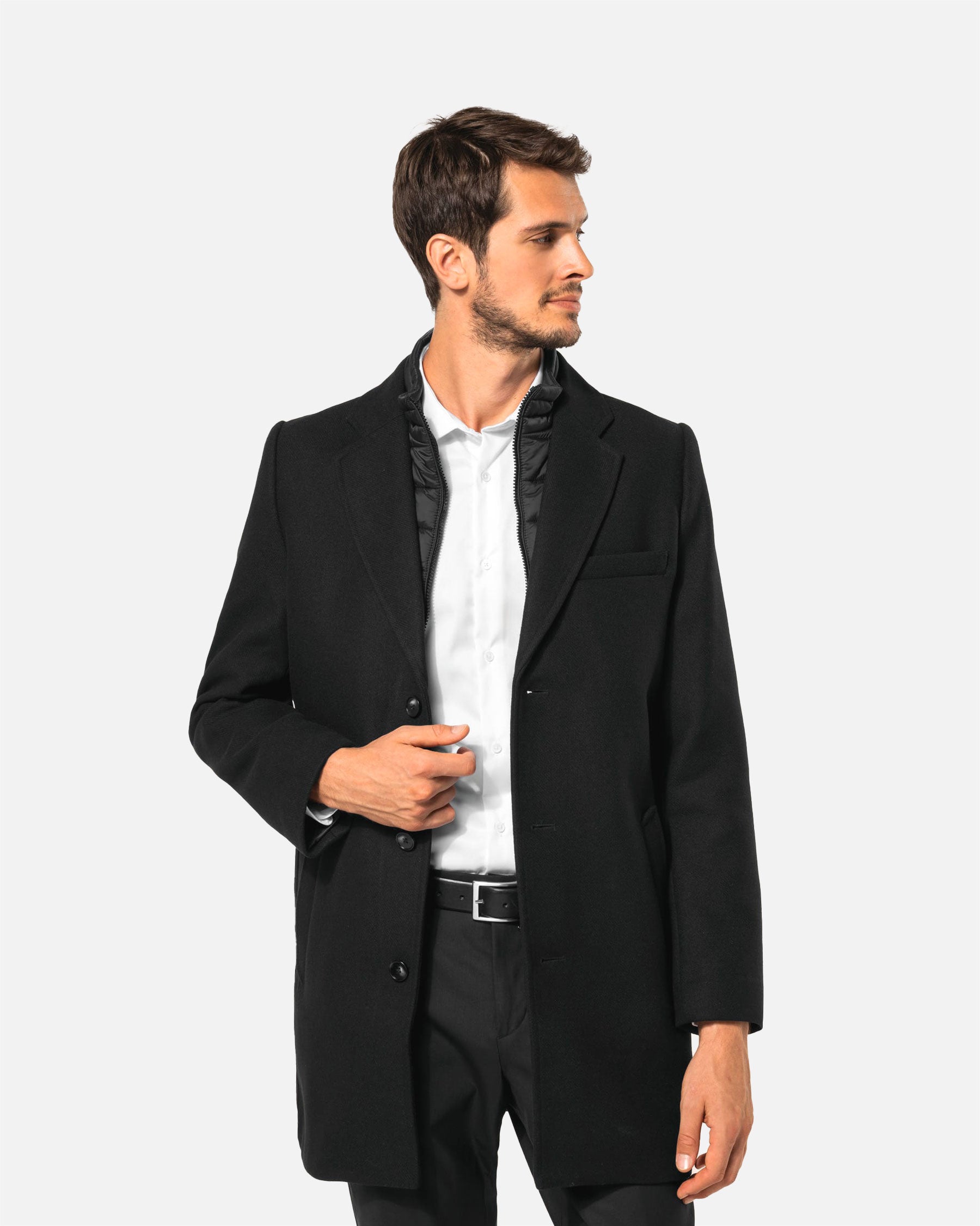 Eleganter Herren Mantel mit abnehmbarem Windshield