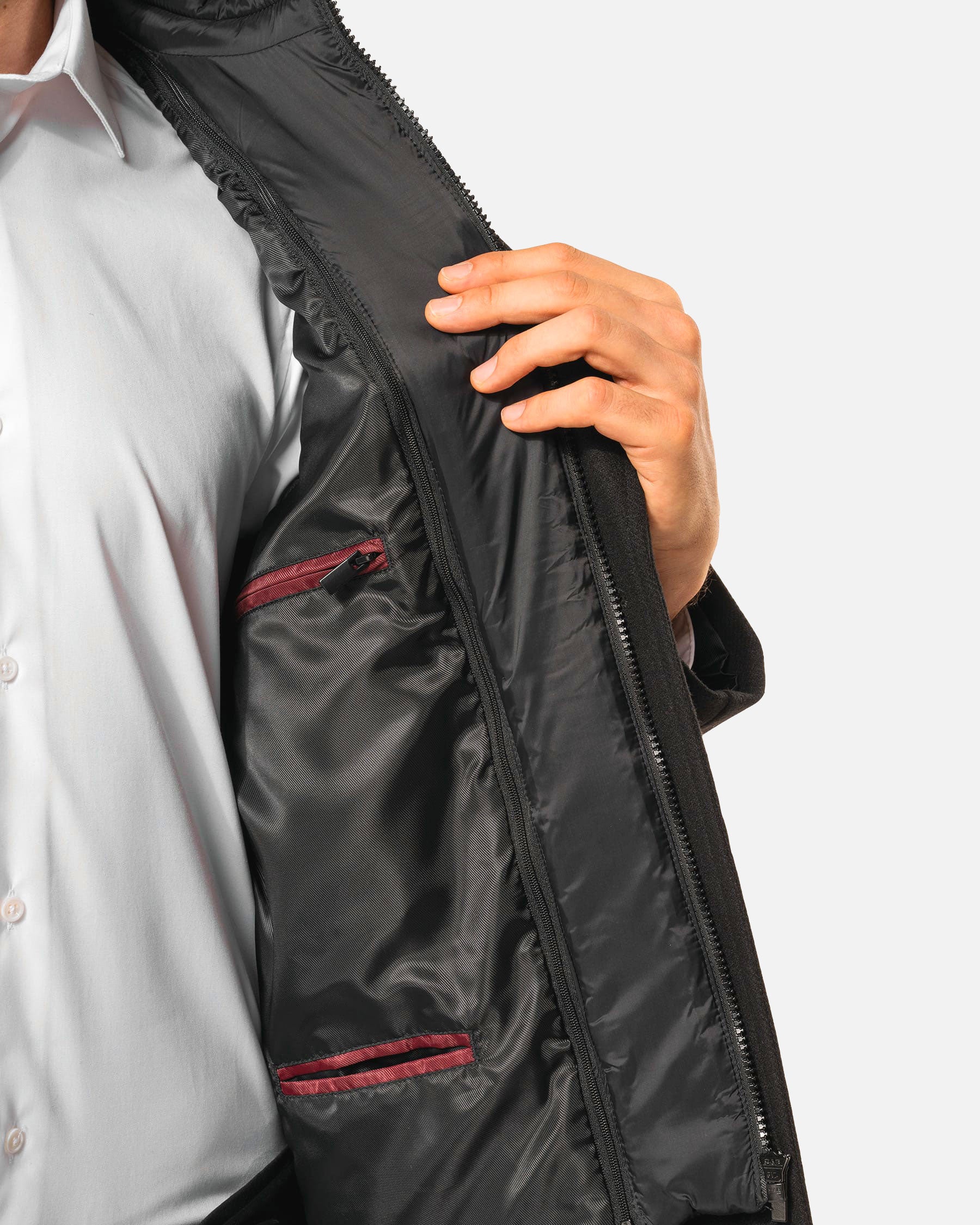 Eleganter Herren Mantel mit abnehmbarem Windshield