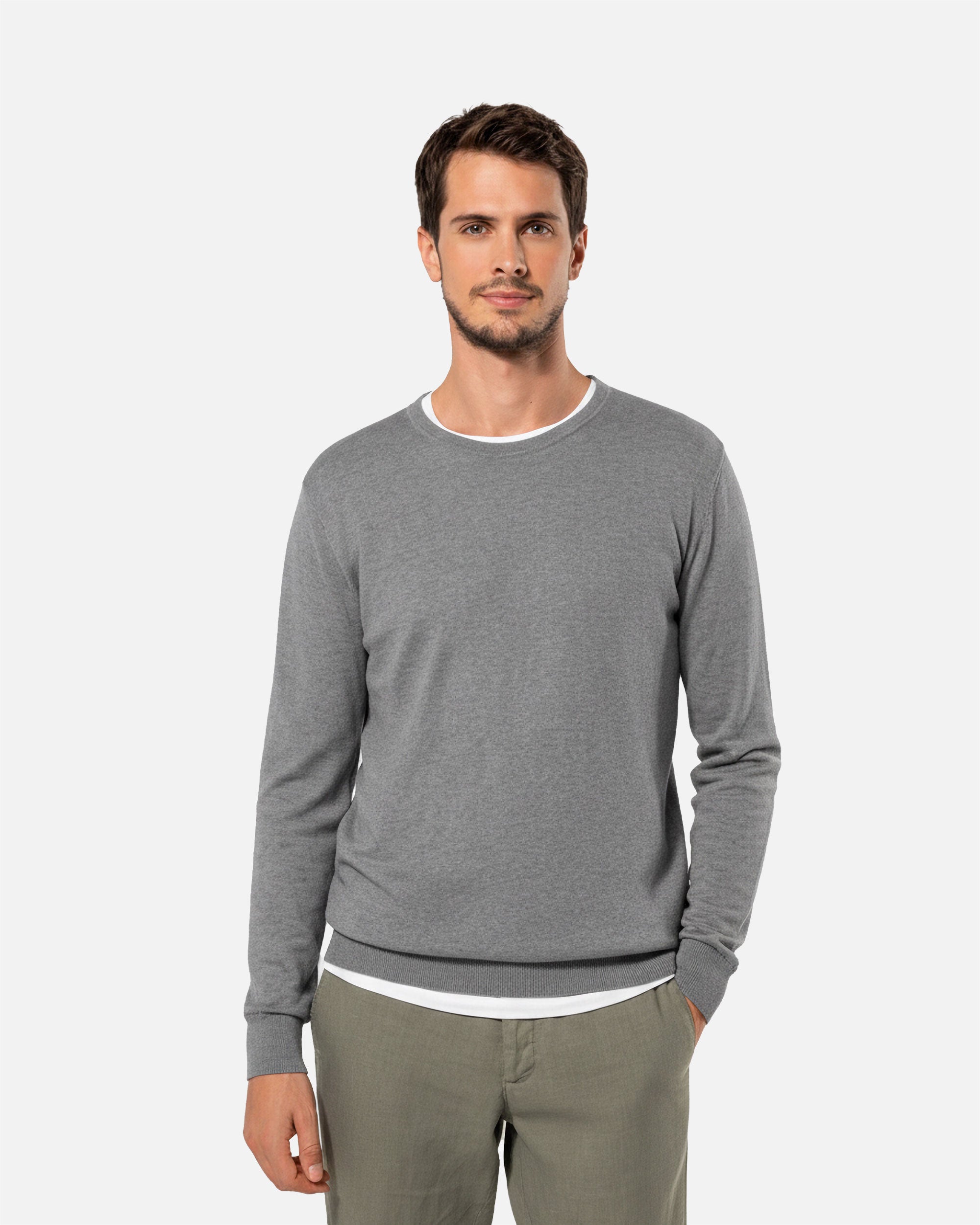 Herren Supima Pullover Grey Heather von VIVID