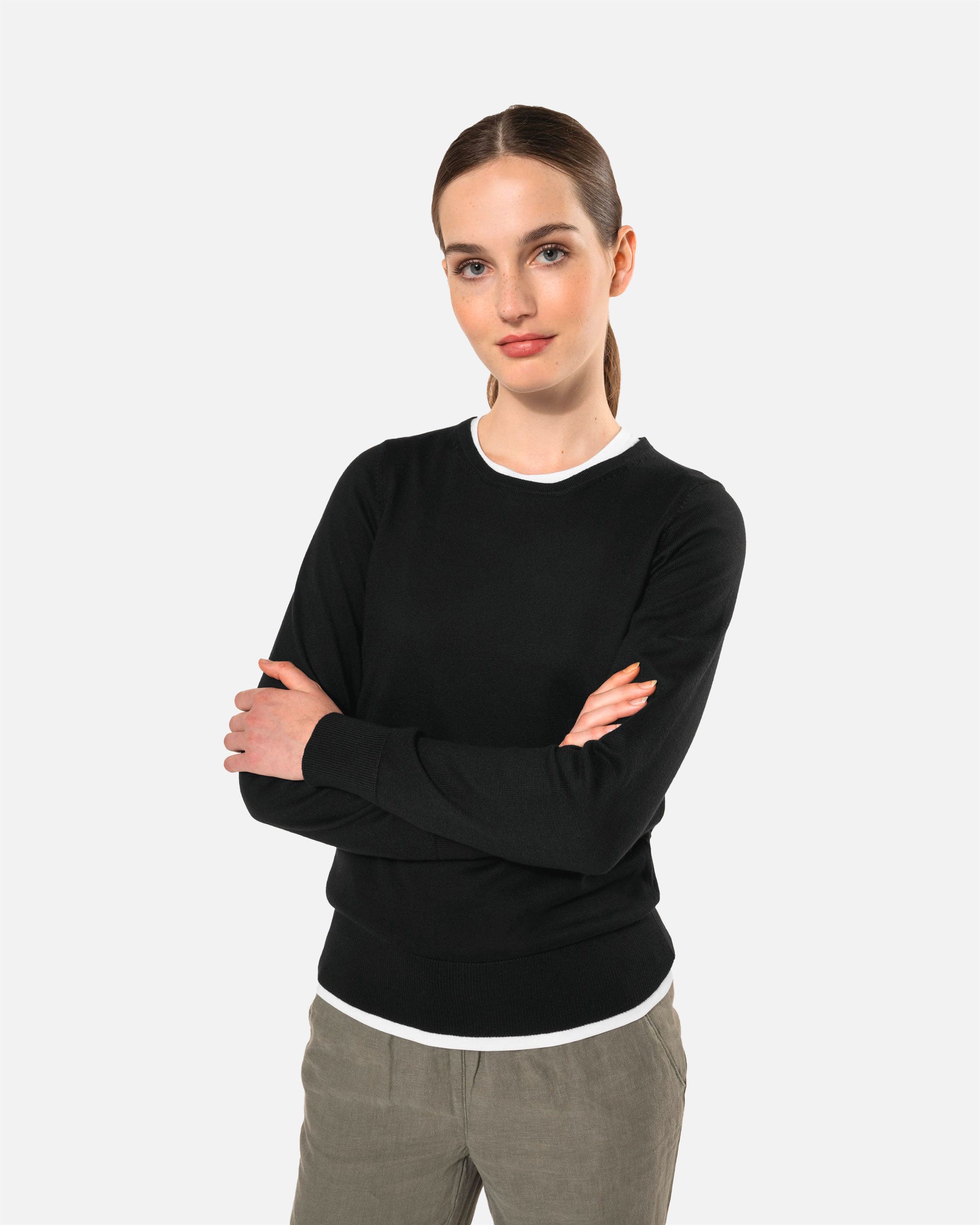 Damen Supima Pullover Black von VIVID