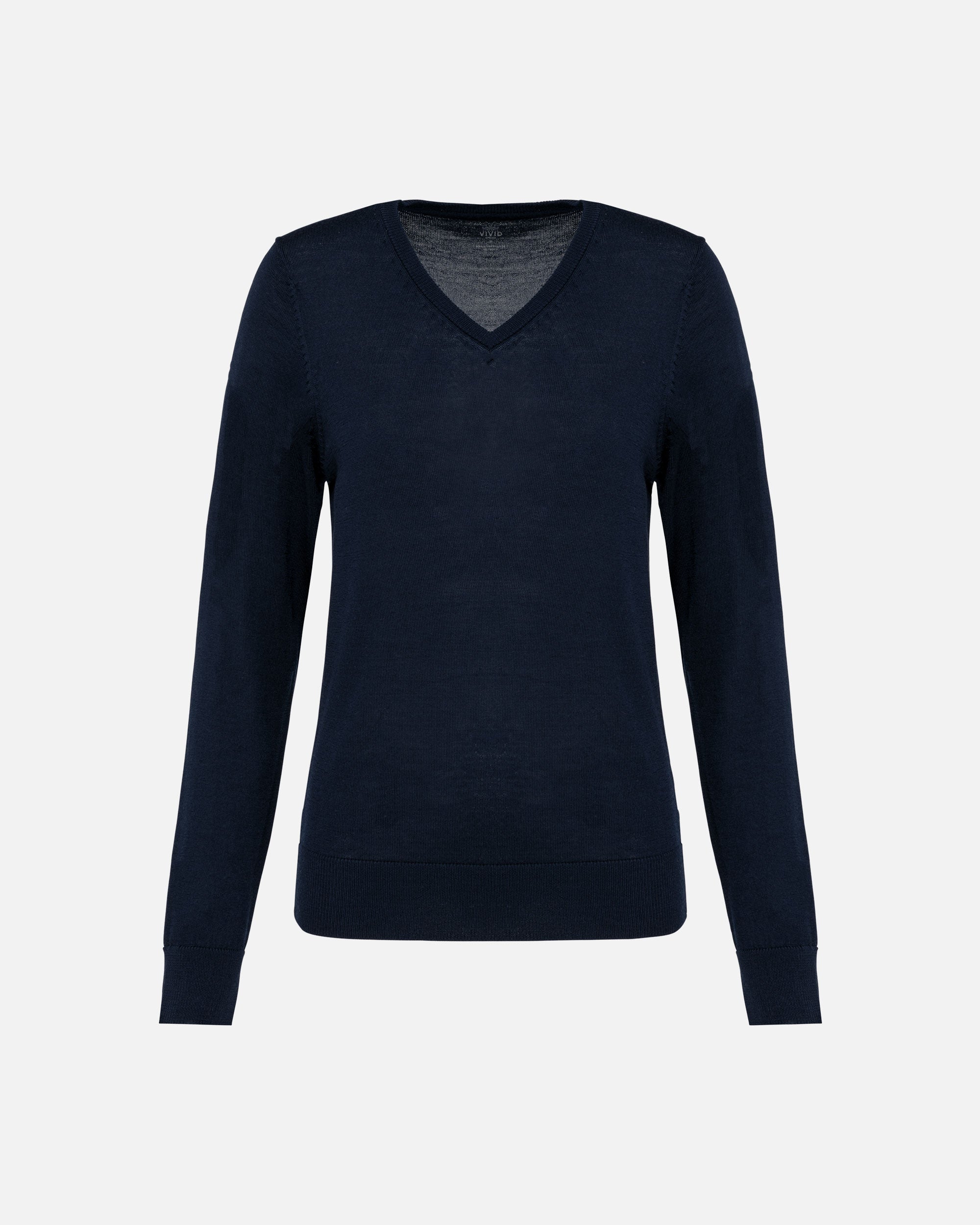Damen Merino Pullover Navy Blue von VIVID
