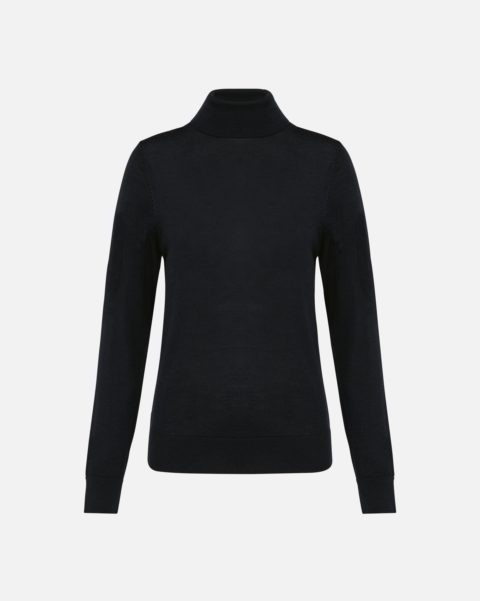 Damen Merino Rollkragen Pullover Black von VIVID