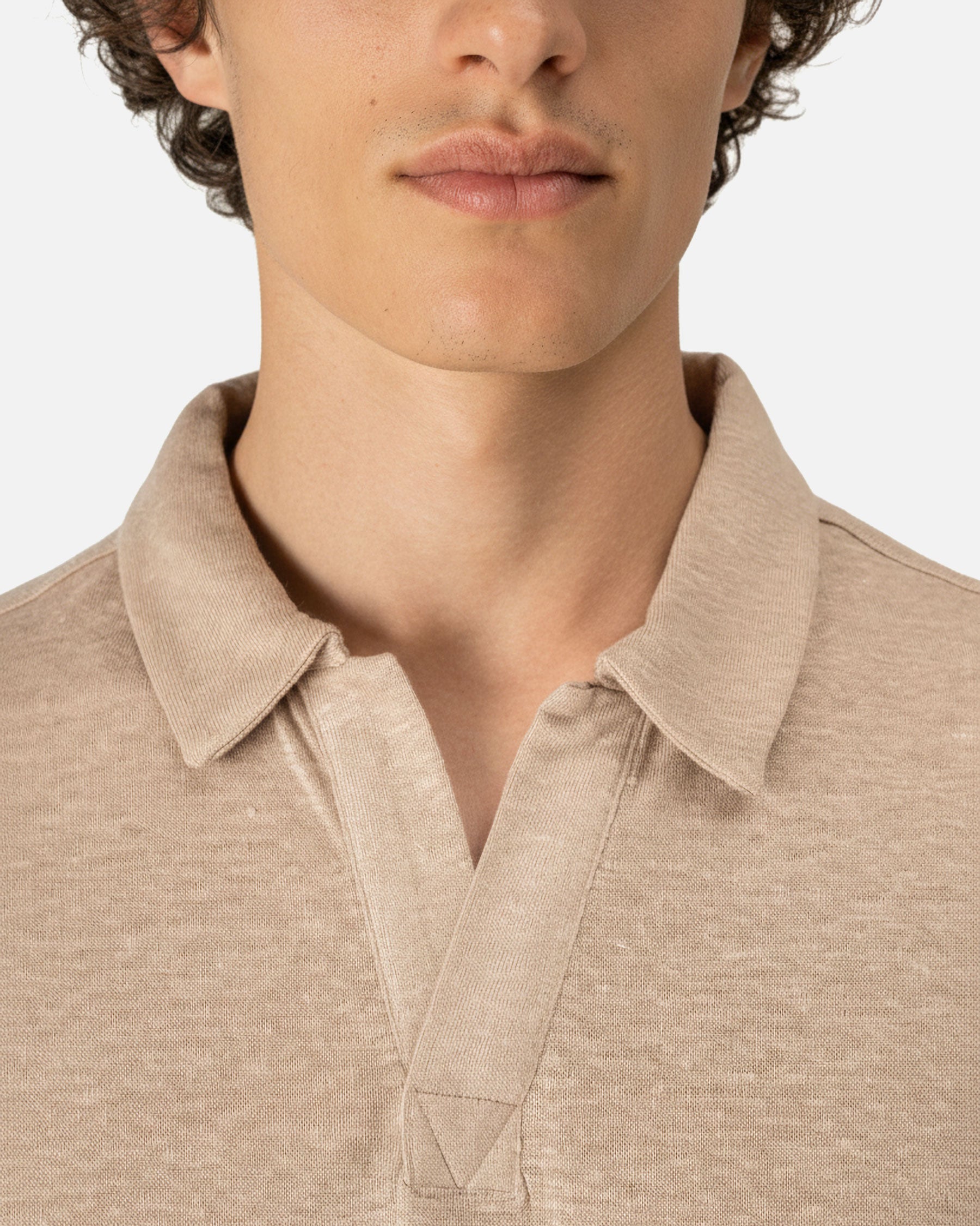 Herren Polo Leinenhemd