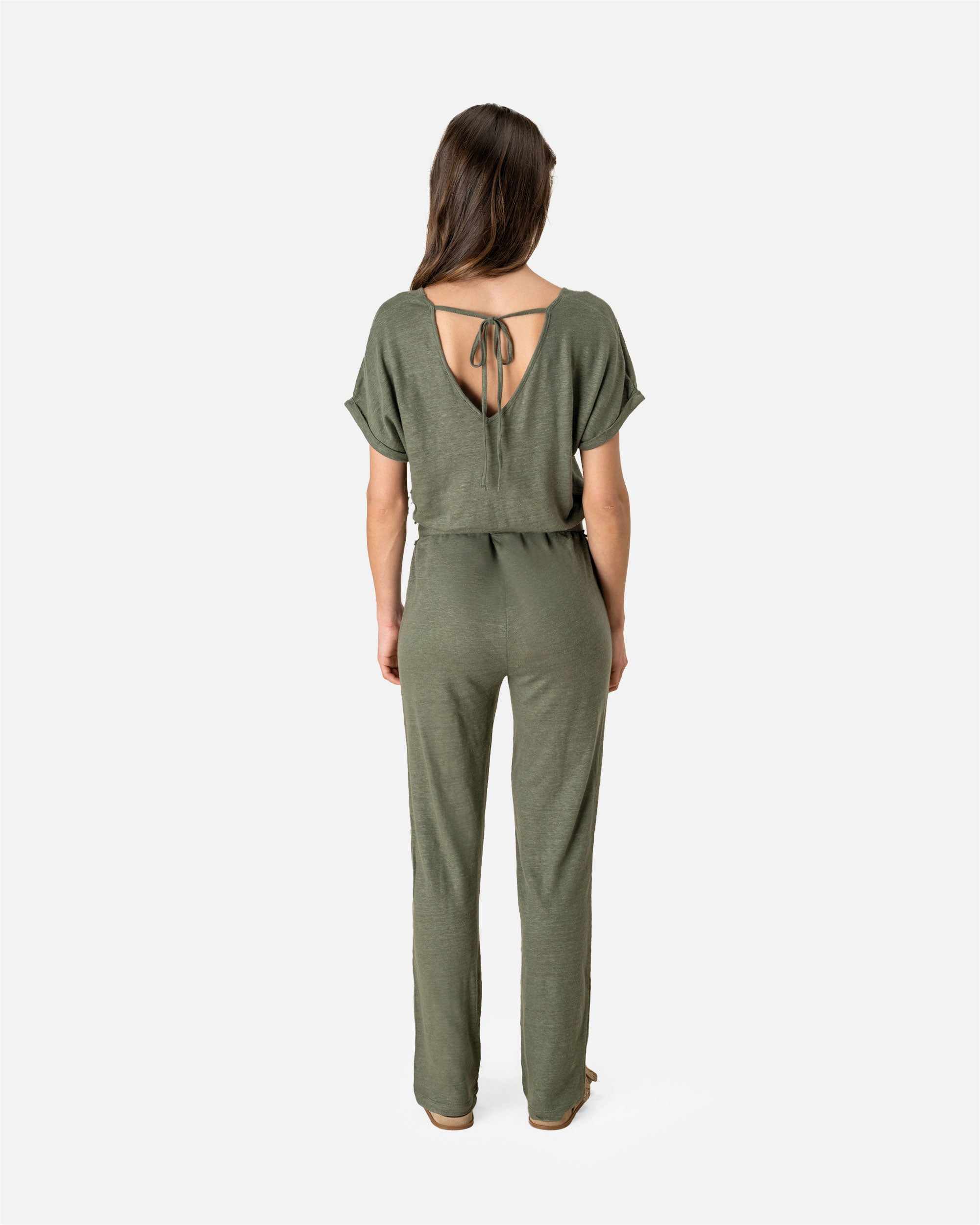 Damen Leinen Overall