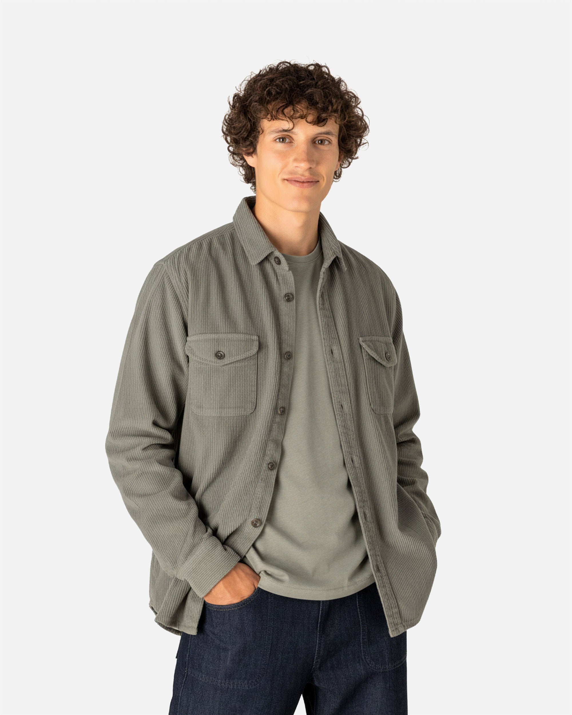 Herren Cord Jacke Washed Khaki von VIVID