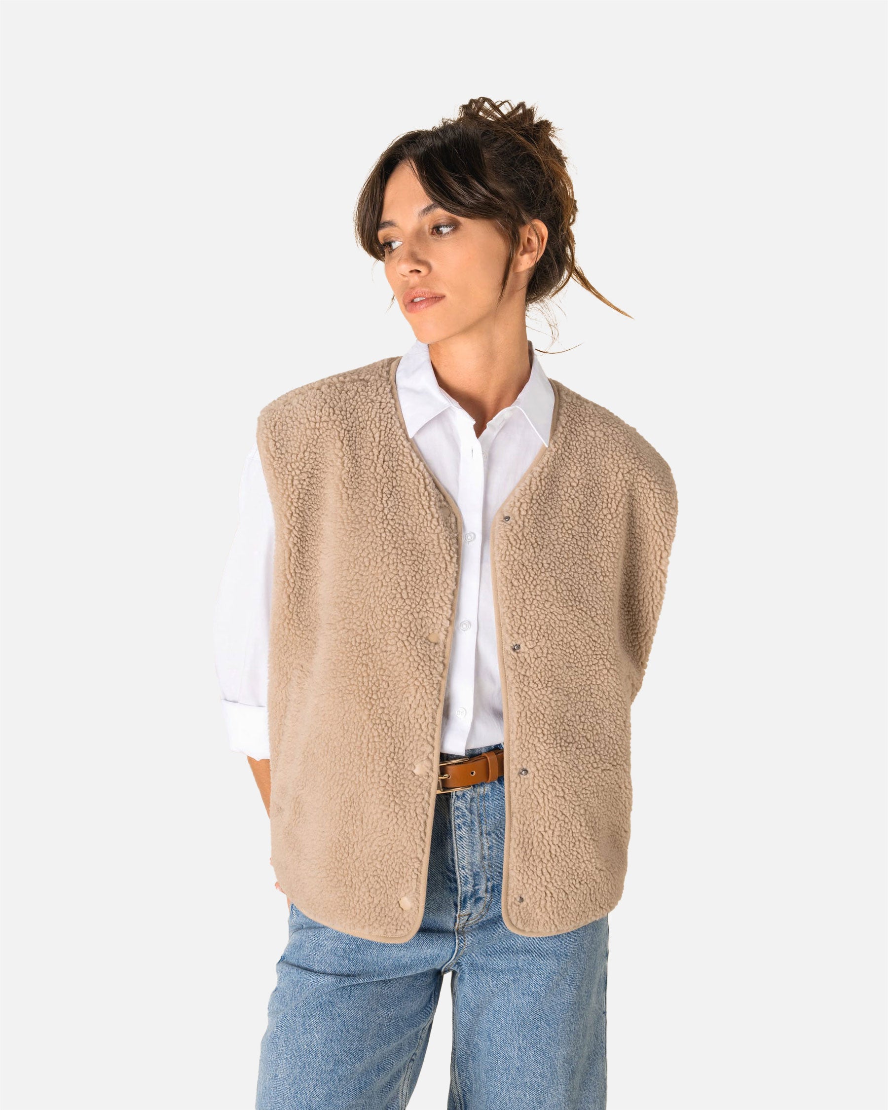 Damen Sherpa Weste Desert Sand von VIVID