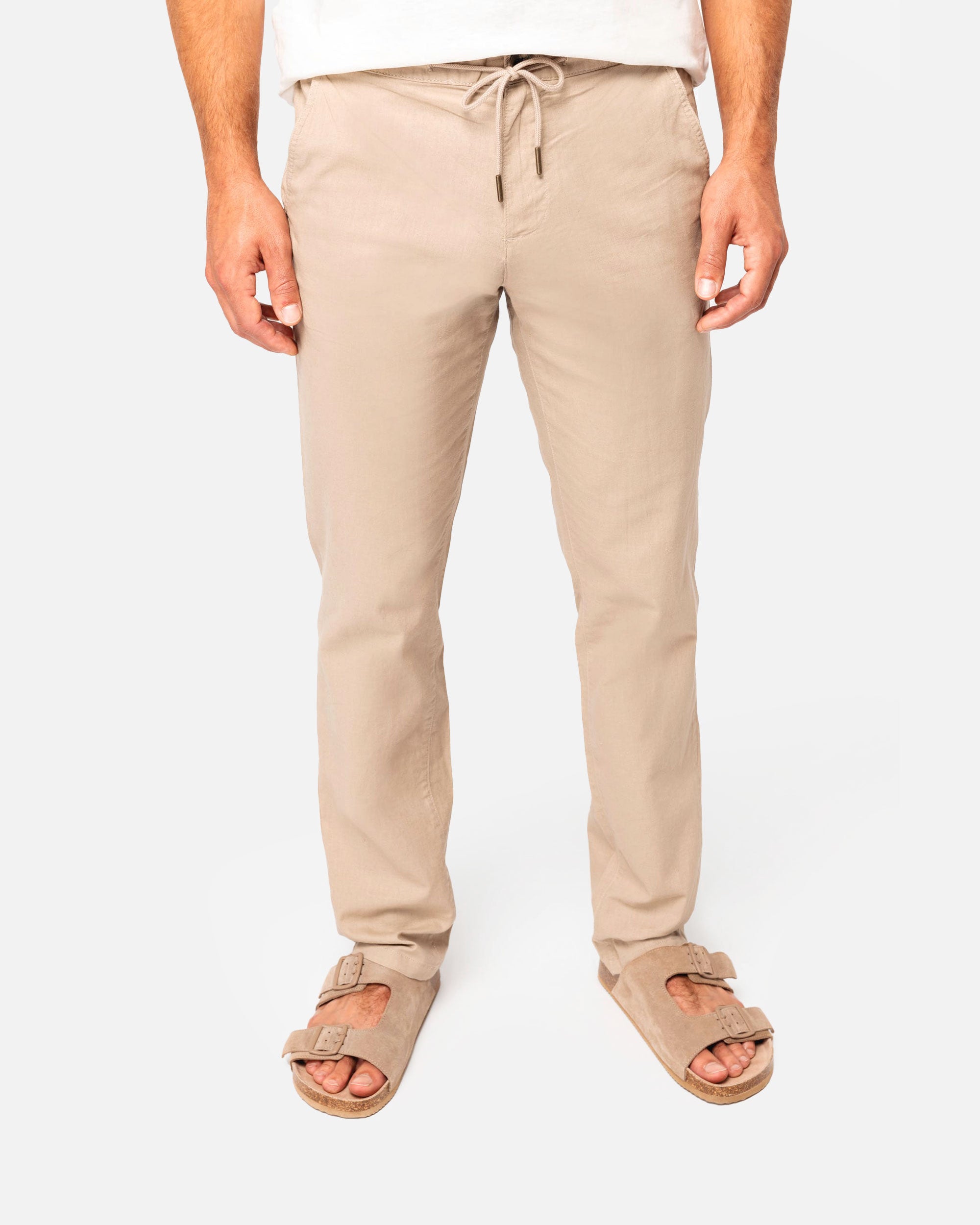 Herren Leinen-Baumwolle Hose Desert Sand von VIVID