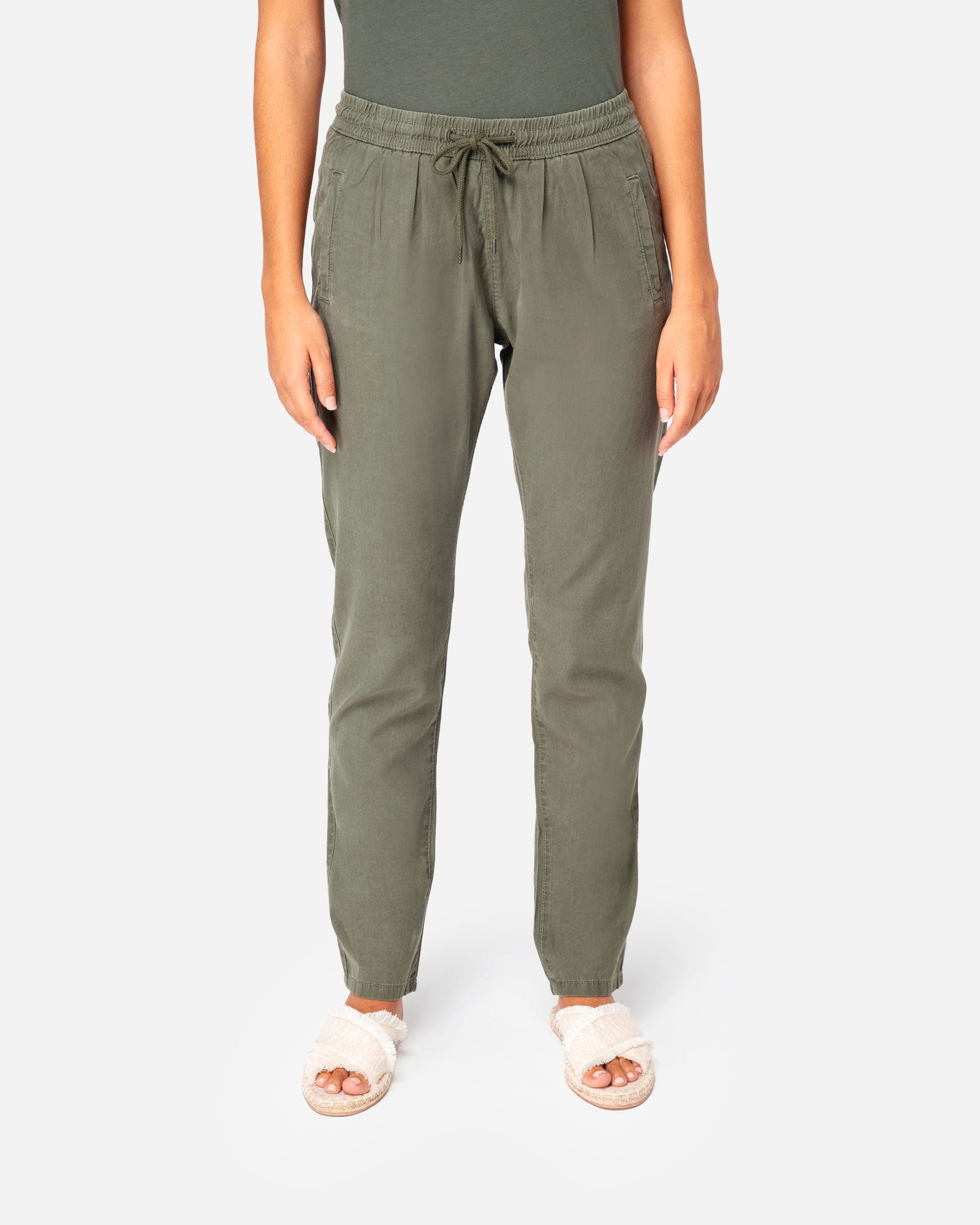 Ausgewaschene Damenhose Khaki von VIVID