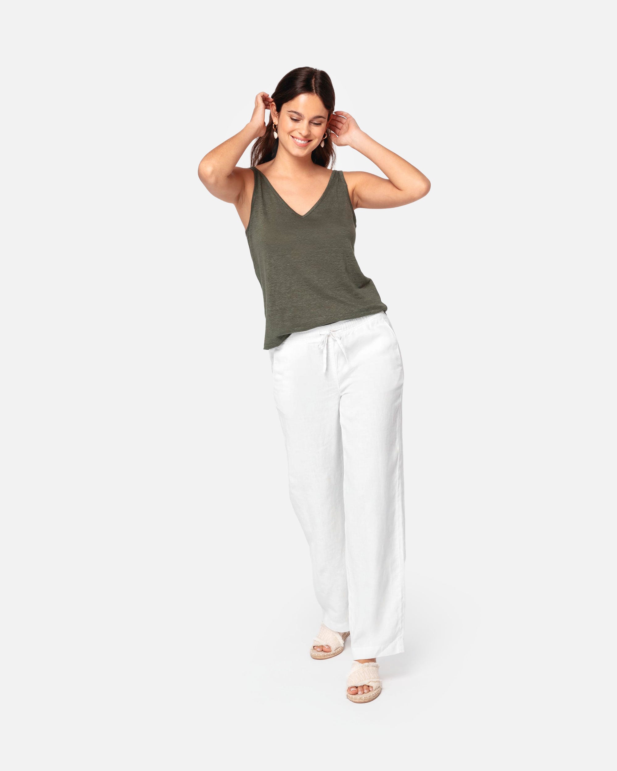 Ausgewaschene Damen Leinenhose von VIVID