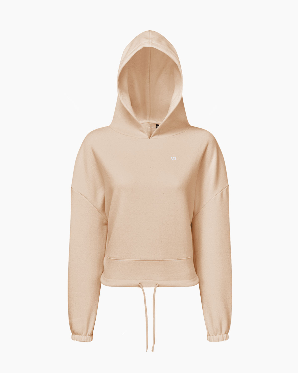 Übergroßer Damen Kapuzenpullover mit Kordelzug Nude von V I V I D