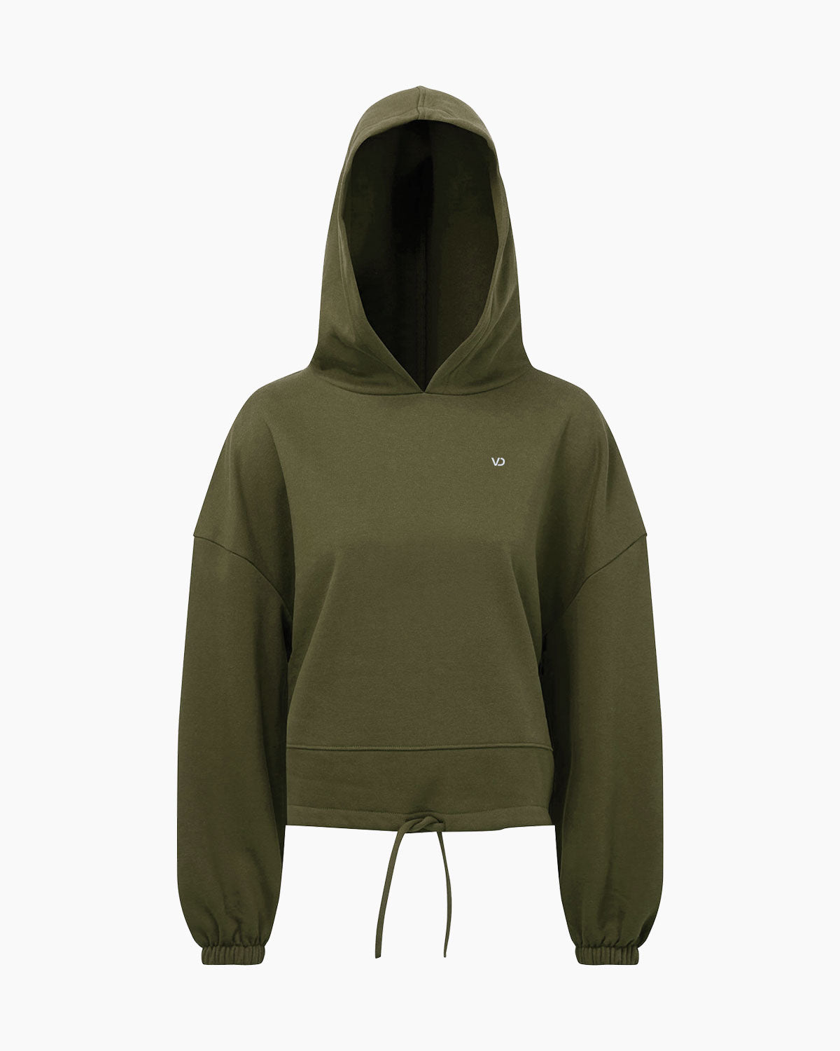 Übergroßer Damen Kapuzenpullover mit Kordelzug Olive von V I V I D