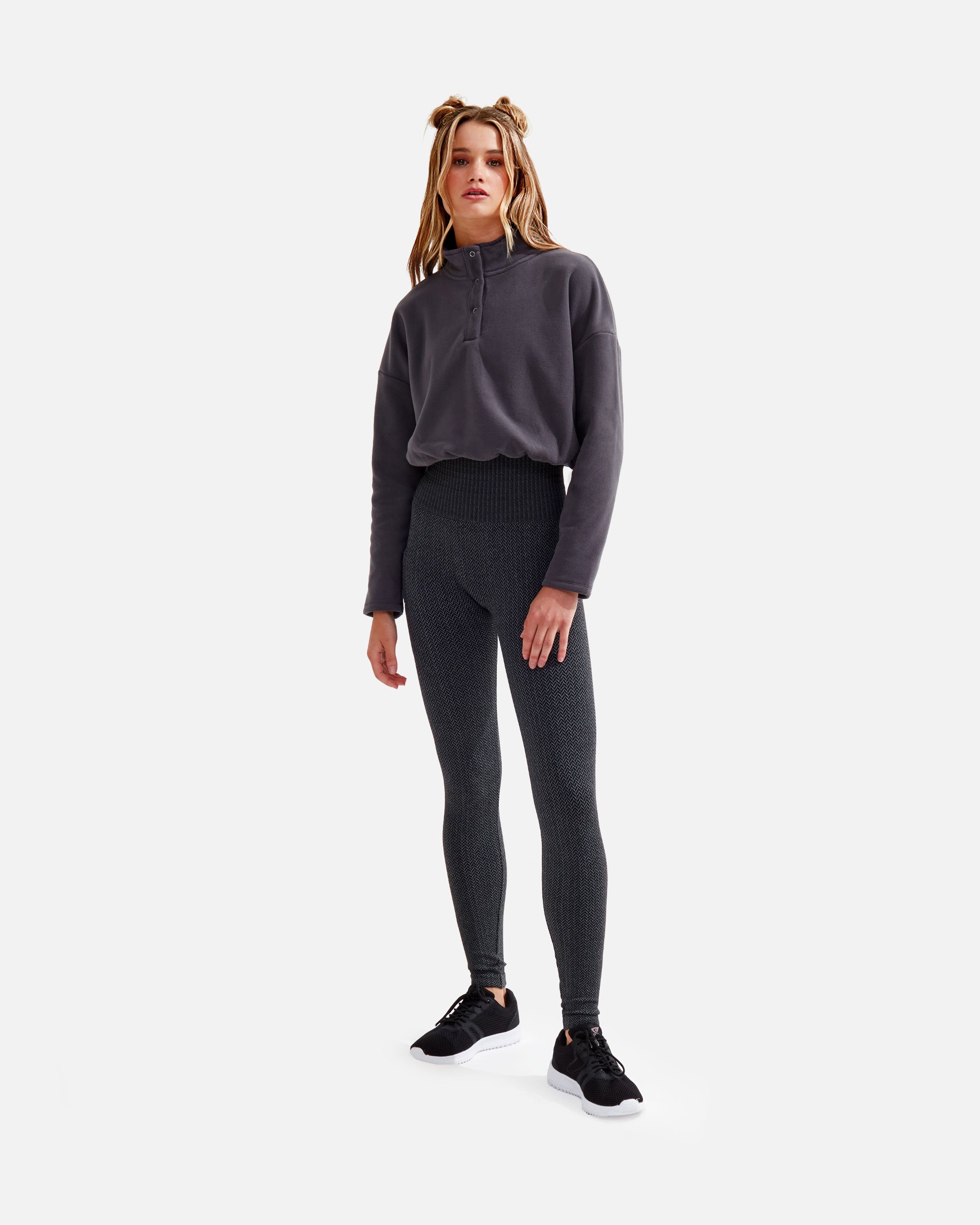 Bauchfreier Damen Fleece Pullover