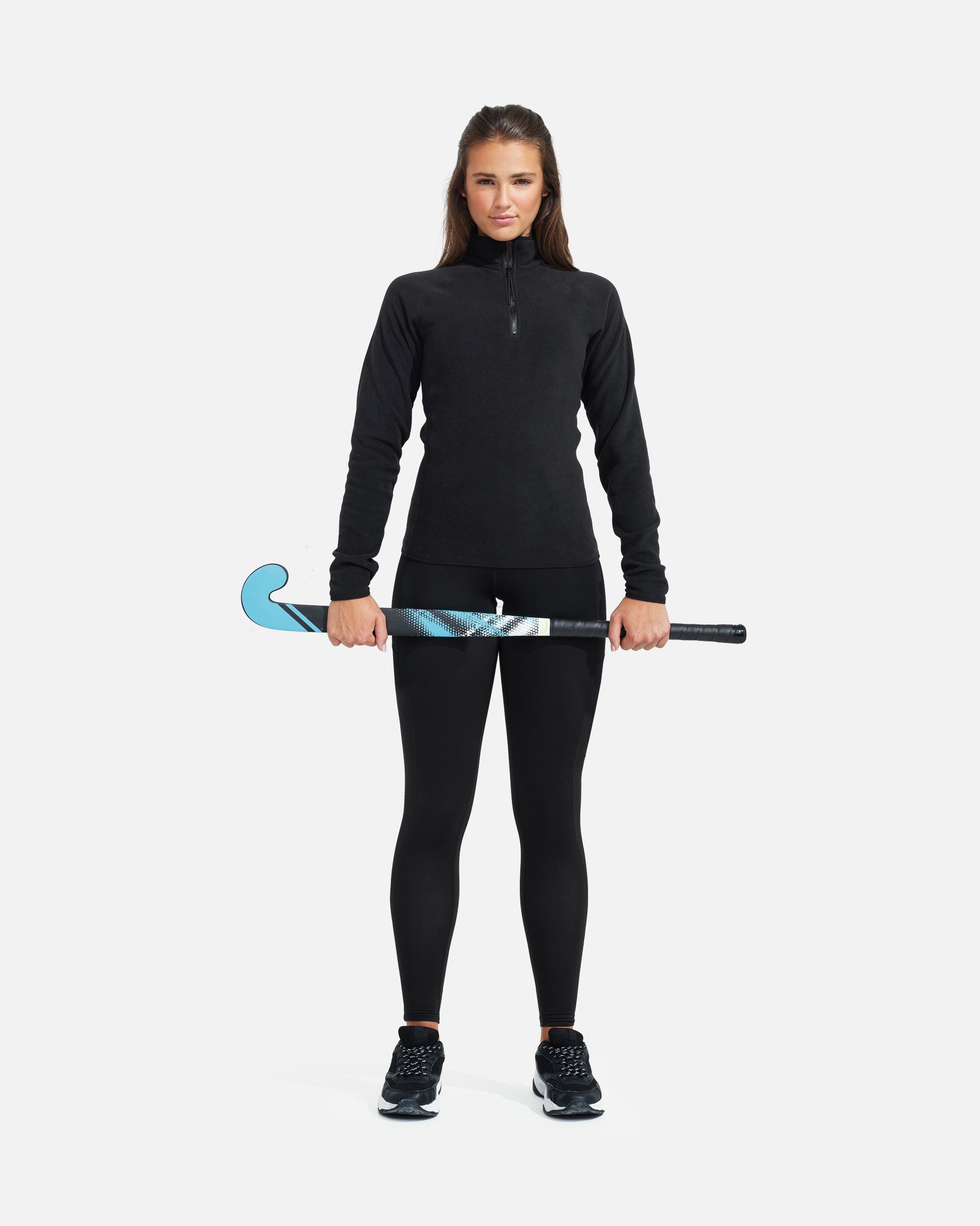 Damen ¼ Zip Fleece Sport Langarmshirt