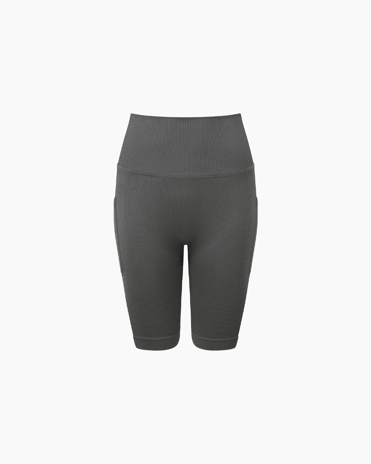 Damen Ribbed Pocket Legging Sport Shorts Charcoal von V I V I D