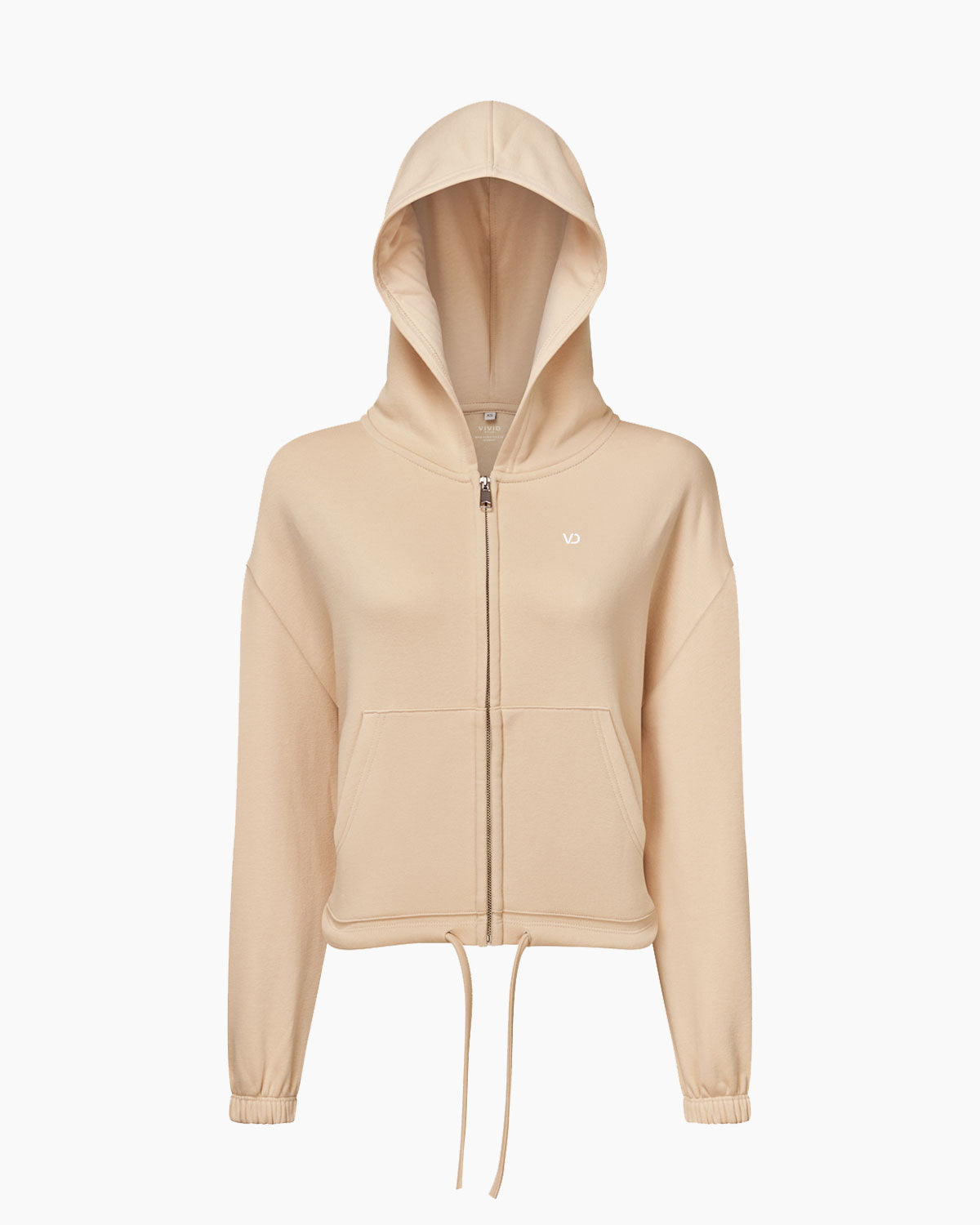 Übergroßer Damen Zip Kapuzenpullover mit Kordelzug von V I V I D